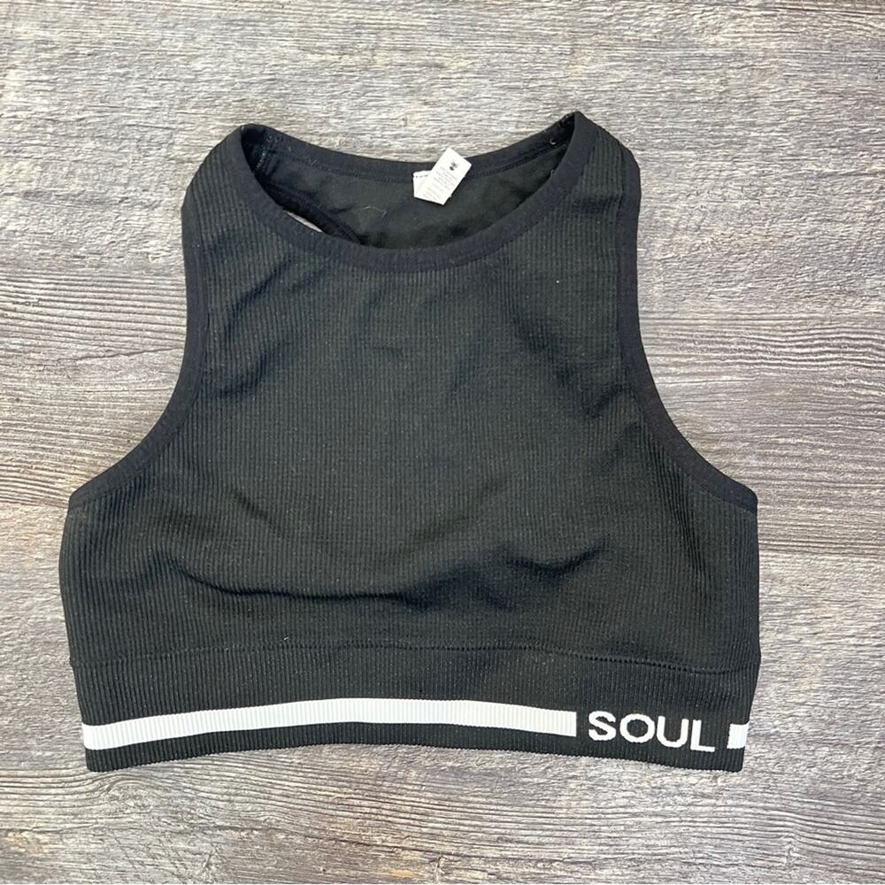 Soul Cycle black racer back sports bra size medium M B157
